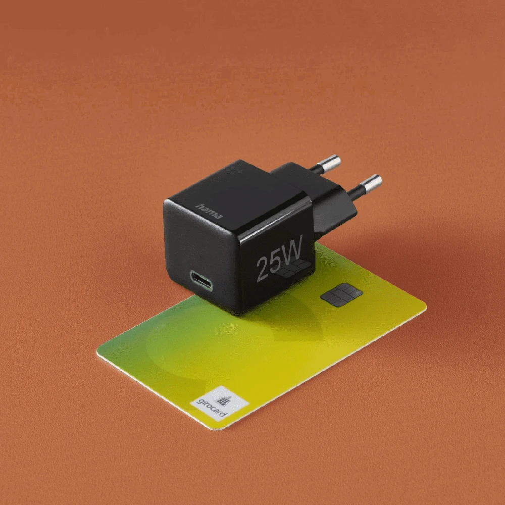 Hama mini 25W PD/QC 3.0 1x USB-C juoda