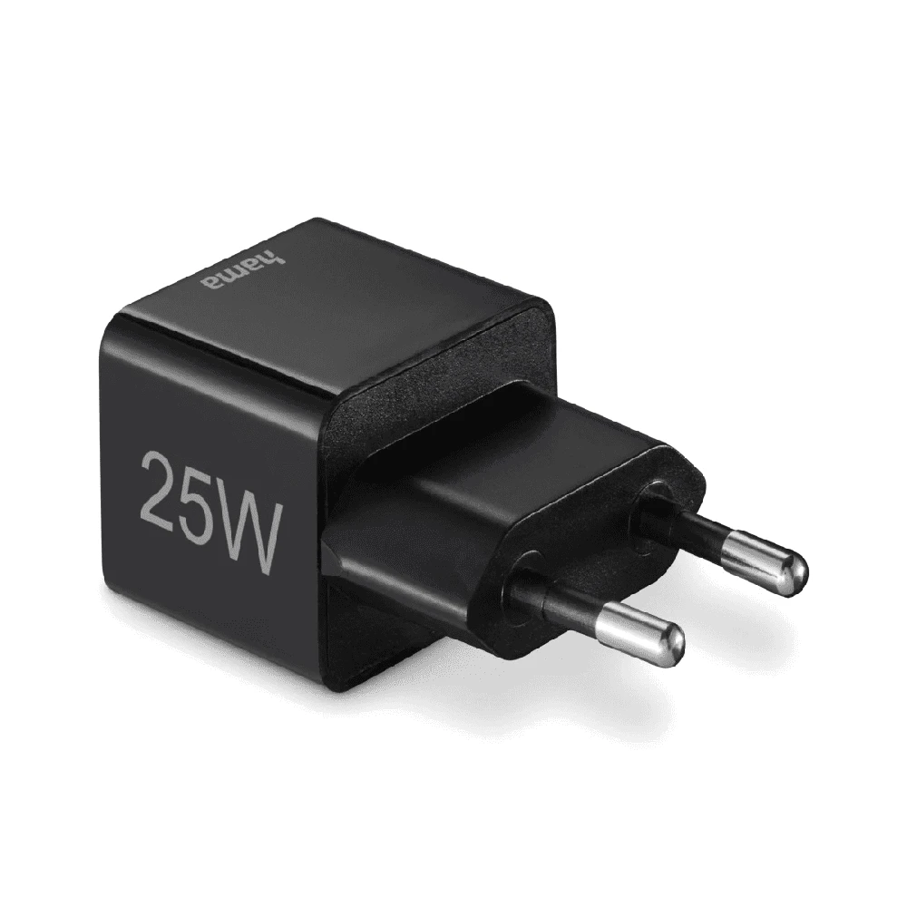 Hama mini 25W PD/QC 3.0 1x USB-C juoda