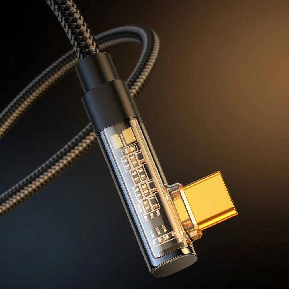 Kampinis kabelis prie USB-A / Type-C / 3A / 1.2 m Joyroom S-UC027A6 (juodas)