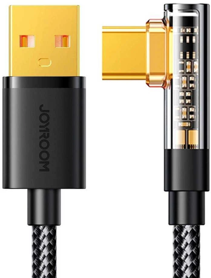 Kampinis kabelis prie USB-A / Type-C / 3A / 1.2 m Joyroom S-UC027A6 (juodas)