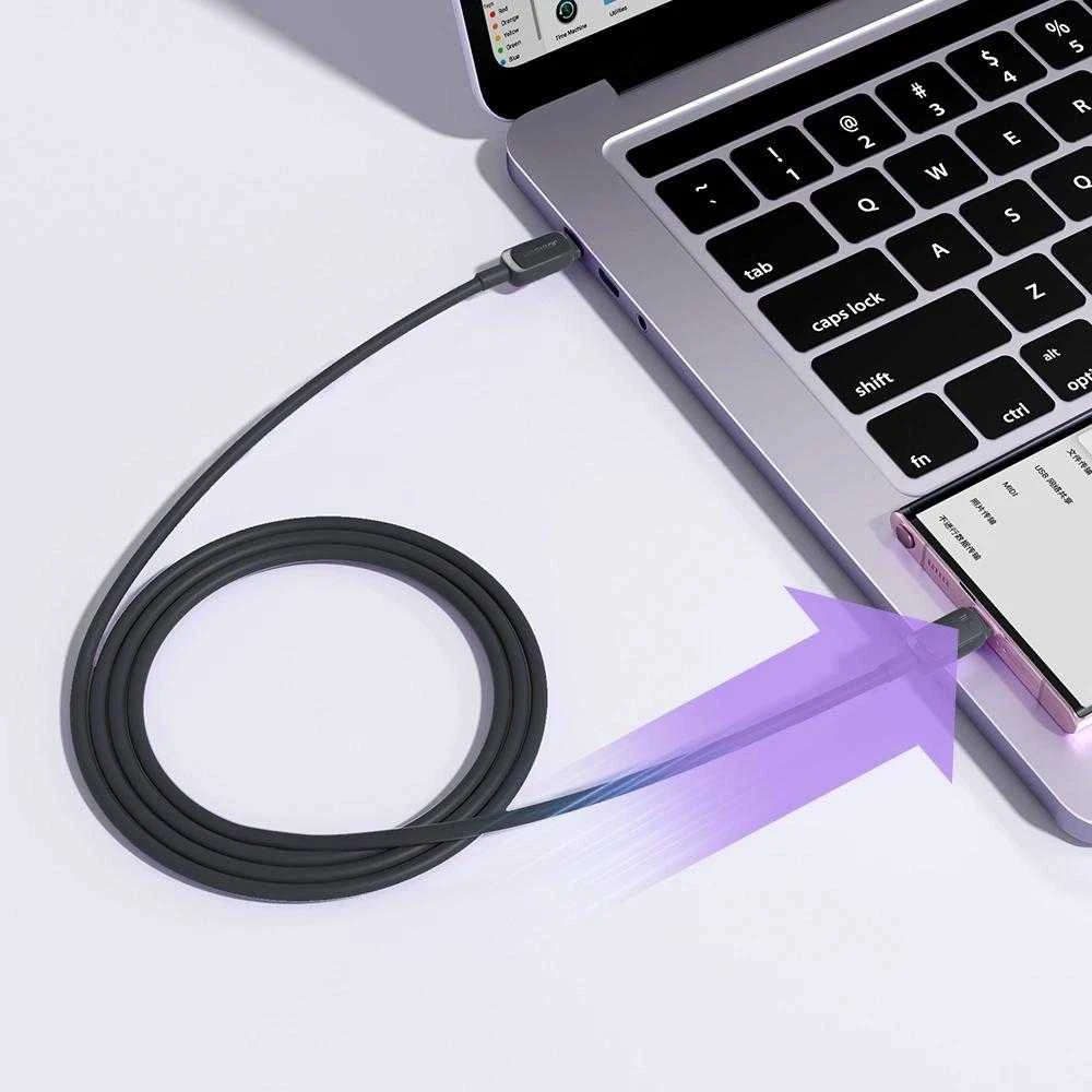Joyroom Multi-Color Series A14 USB-C / USB-C 60W kabelis 1.2m – juodos spalvos