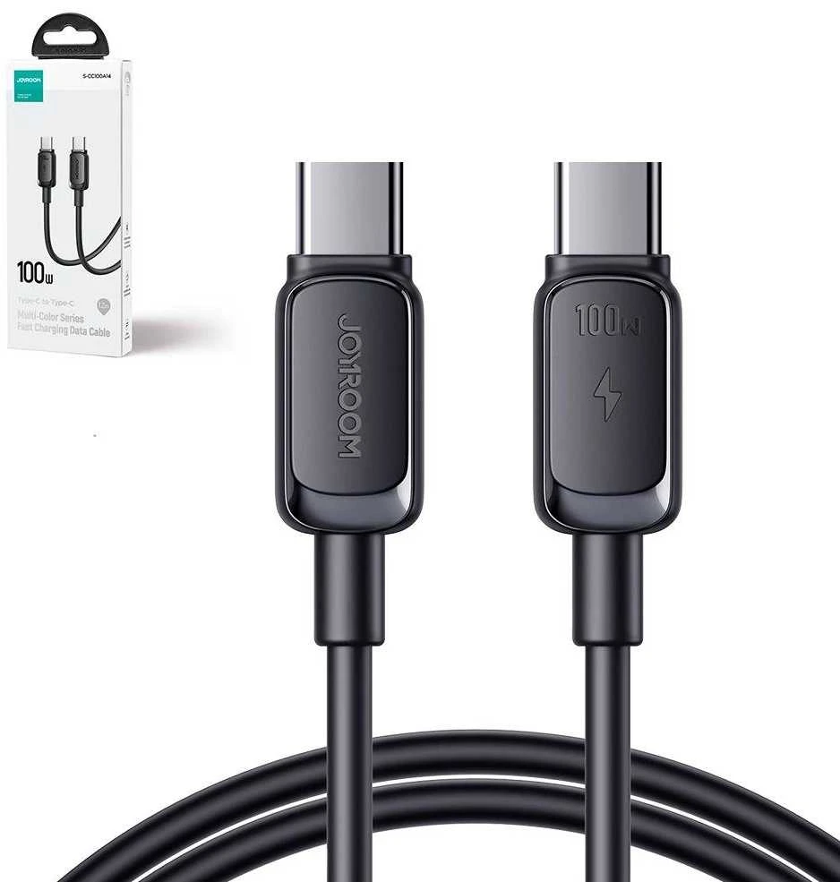 Joyroom Multi-Color Series A14 USB-C / USB-C 60W kabelis 1.2m – juodos spalvos