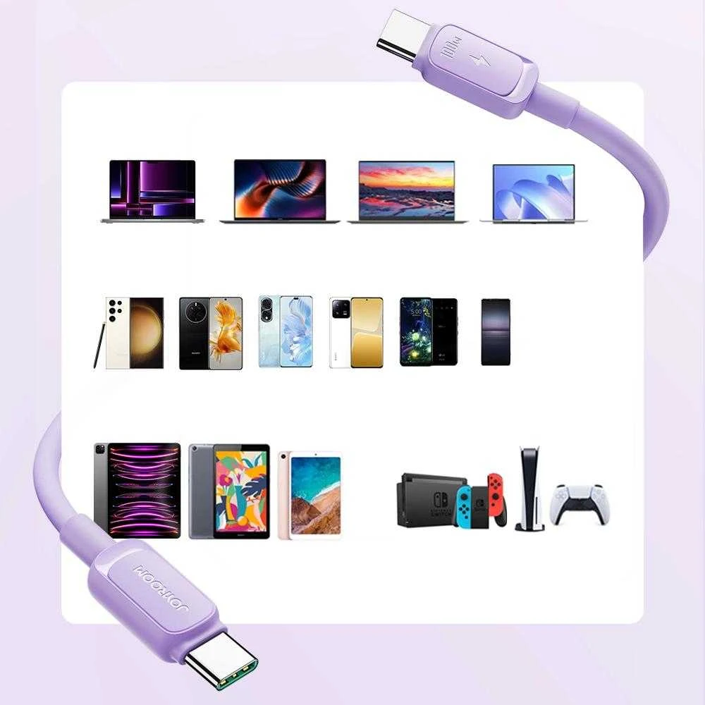 Kabelis S-CC100A14 100 W USB C į USB C Joyroom / 100 W / 1.2 m (violetinė)