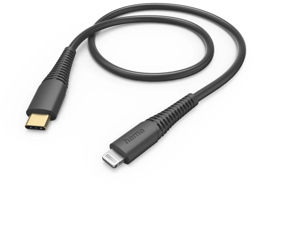 Hama USB-C–Lightning įkrovimo laidas, 1,5 m, juodas