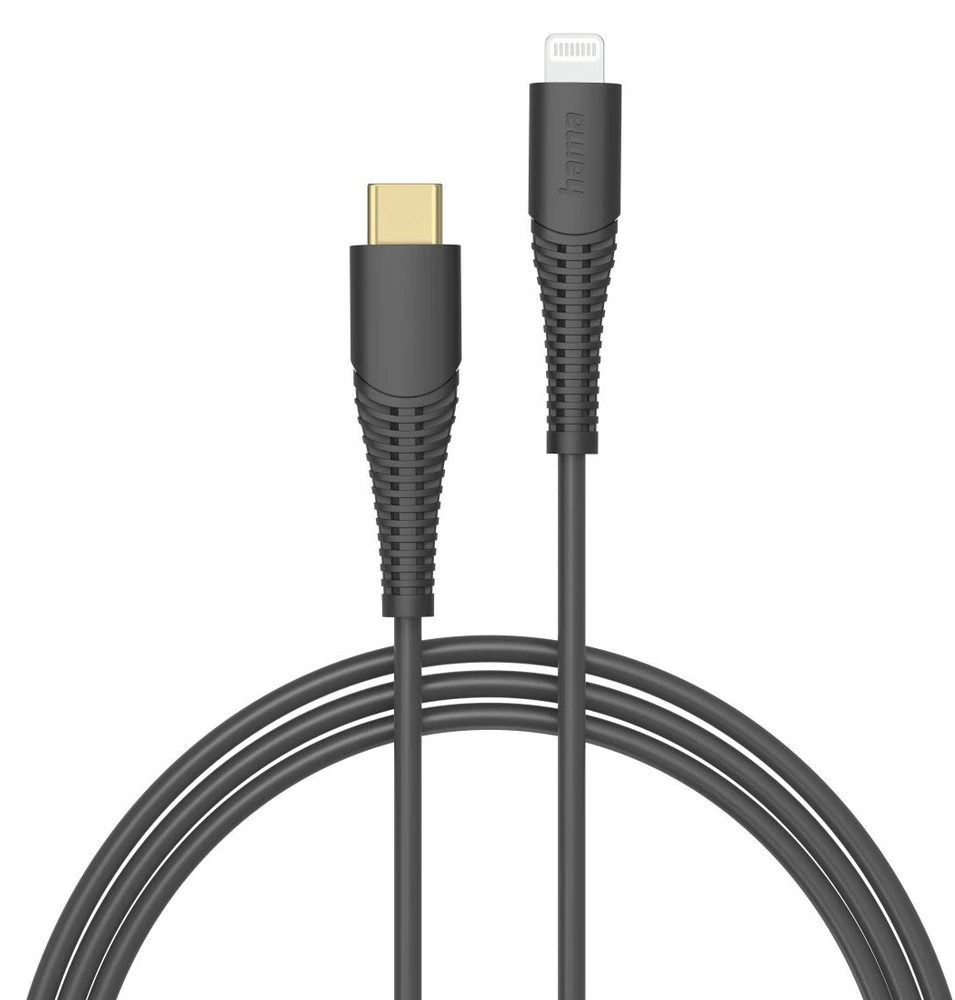 Hama USB-C–Lightning įkrovimo laidas, 1,5 m, juodas