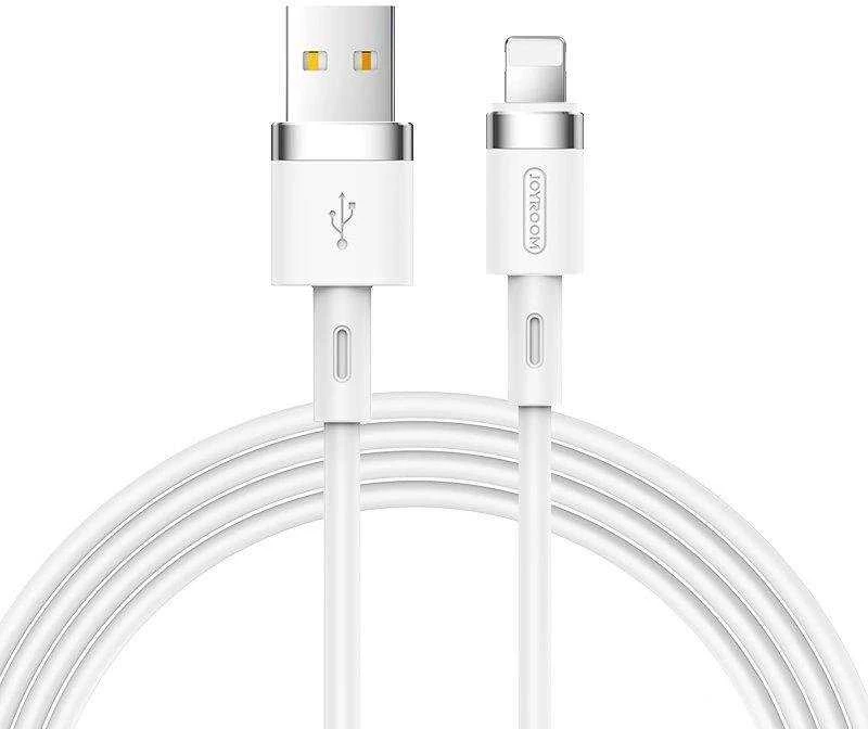 Joyroom skysto silikono duomenų kabelis N2 USB-A / Lightning 2.4A 1.2m - Baltas