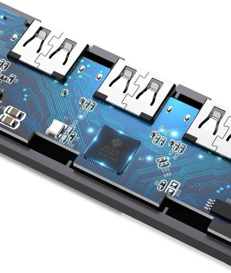 4-in-1 adapteris UGREEN USB Hub prie 4x USB 3.0 + USB-C (pilka)