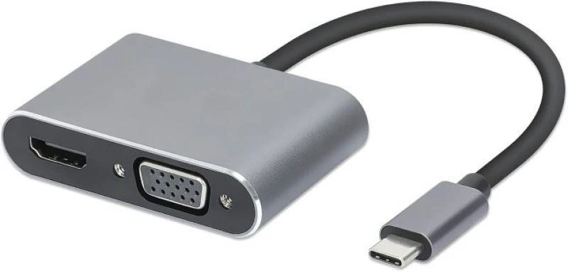 „iBox IUHCHDVGA“ USB C tipo šakotuvas 4 viename, USB 3.0 + PD 100W + HDMI 4K 30Hz + VGA „Full HD“