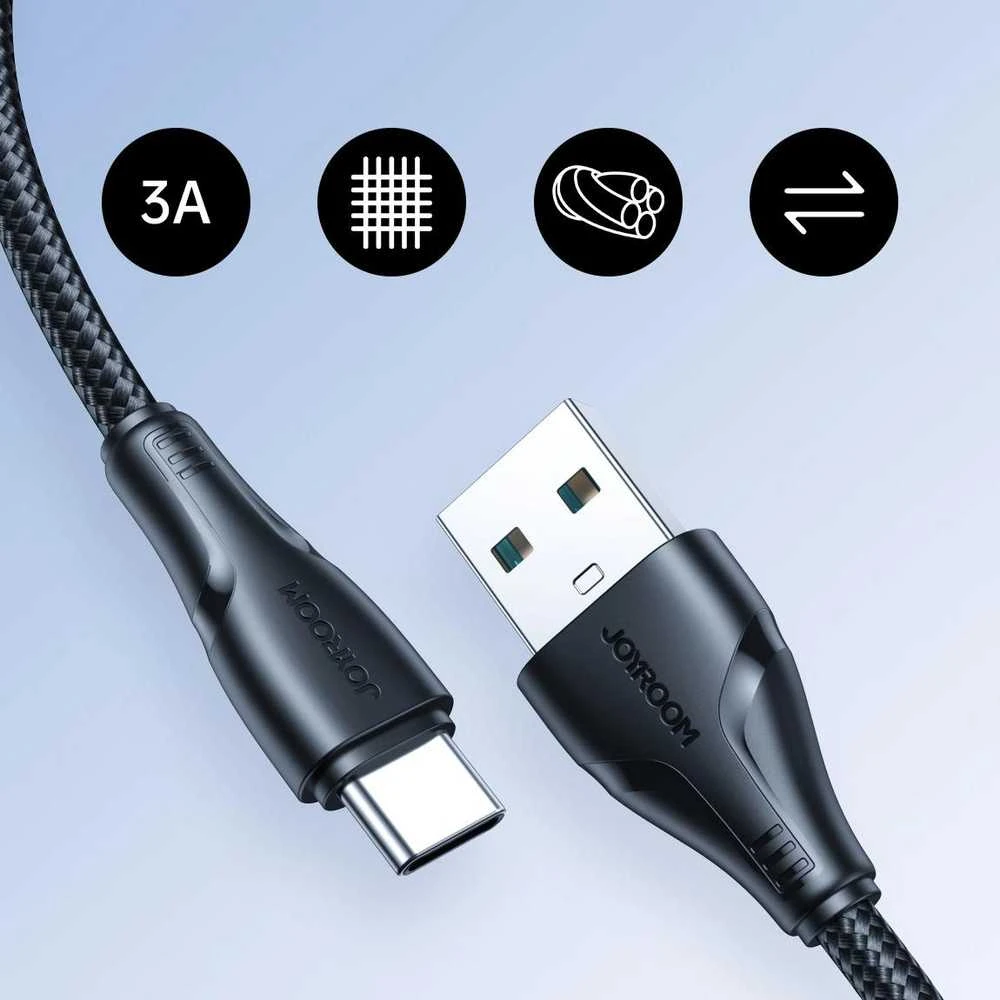 Kabelis USB viršija / C tipas / 3A / 1.2 m Joyroom S-UC027A11 (juodas)