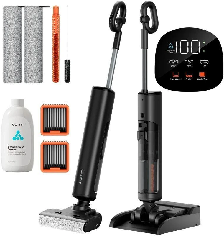 UWANT D600 vertikalus dulkių siurblys su šlapio ir sauso valymo funkcija - juodas