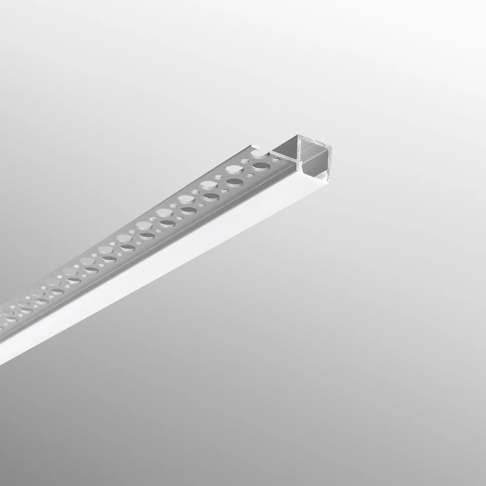 Užglaistomas LED profilis EDGE, nikelio sp., 2m