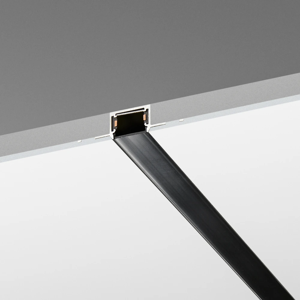 Užglaistomas magnetinės sistemos STICK bėgelis, juodas, 1m, 329598