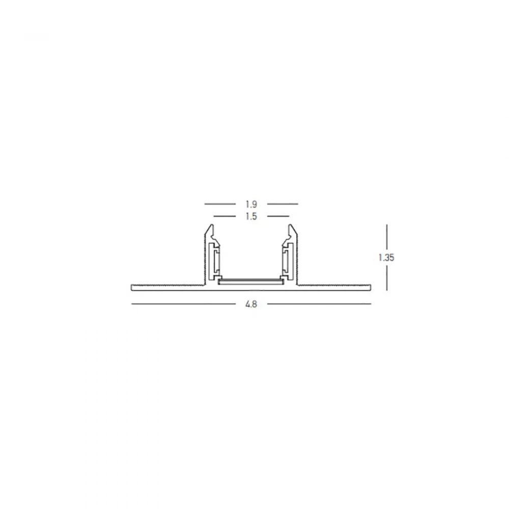 Užglaistomas magnetinės sistemos ZAMBELIS MAGNETIC ULTRA SLIM bėgelis, 48V, juodas, 1m, 23121