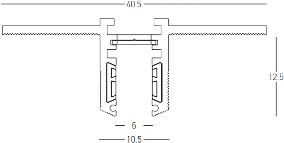 Užglaistomas magnetinės sistemos ZAMBELIS MAGNETIC 6MM bėgelis, 24V, juodas, 1m, 25220