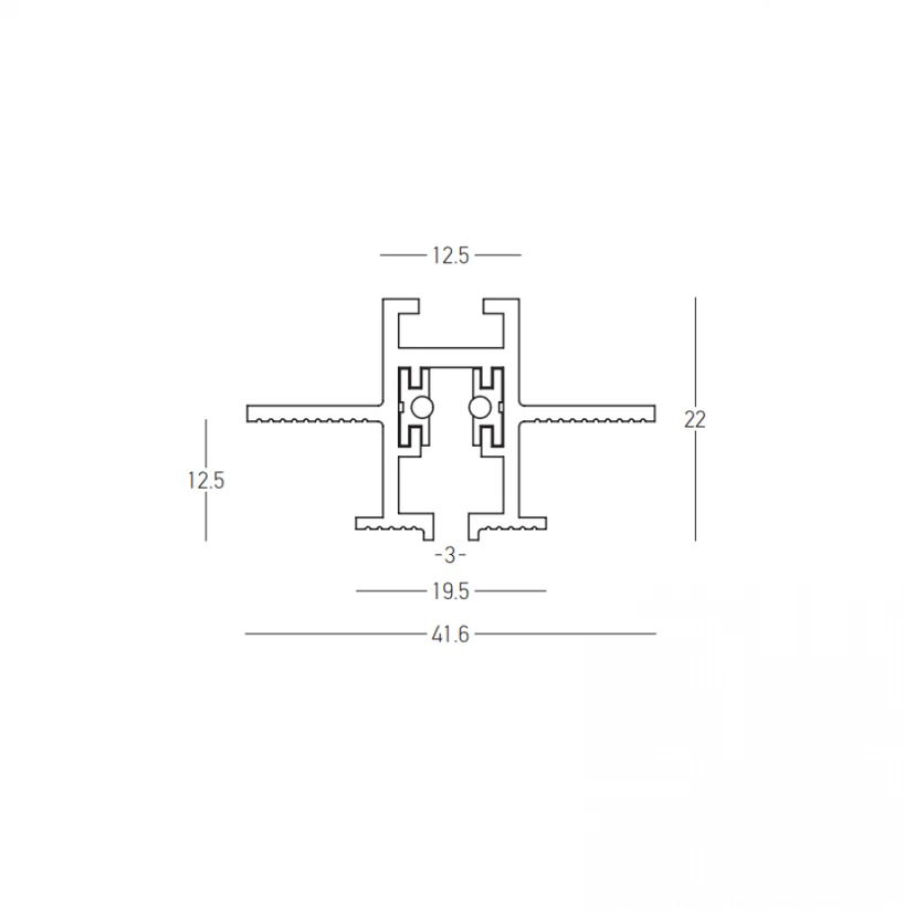 Užglaistomas magnetinės sistemos ZAMBELIS MAGNETIC 3MM bėgelis, baltas, TRIAC/DALI, 48V, 1m, 25128-W