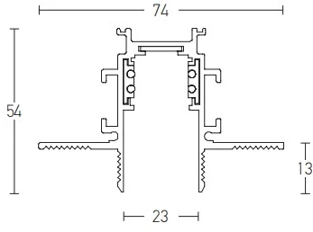 Užglaistomas magnetinis bėgelis ZAMBELIS, baltas, 1m, 2083W-1