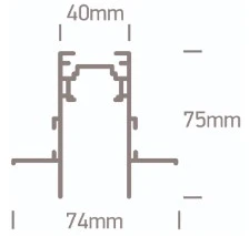Užglaistomas magnetinių sistemų bėgelis MAXI, baltas, 1m, 42001TR/W