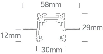Užglaistomas magnetinių sistemų bėgelis MINI, baltas, 2m, 42002ATR/W