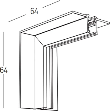 Užglaistomo magnetinės sistemos ZAMBELIS MAGNETIC 6MM bėgelio vertikalus kampinis sujungimas, 24V, juodas, 25226