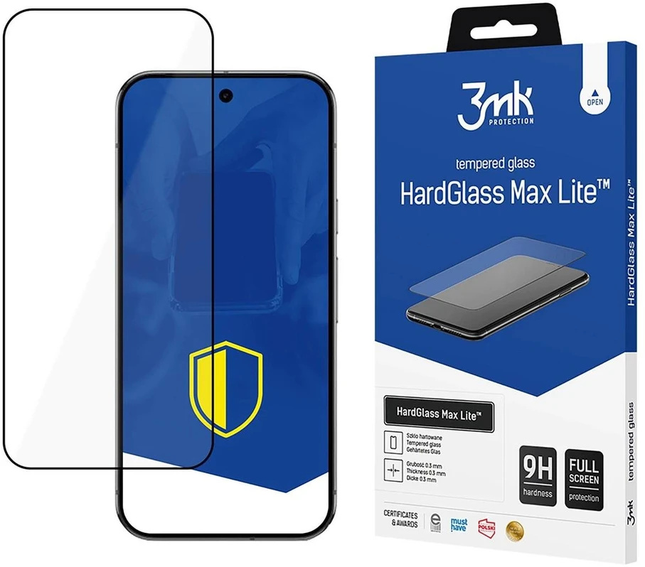 3MK HardGlass Max Lite Google Pixel 9 XL juodas, Fullscreen Glass Lite