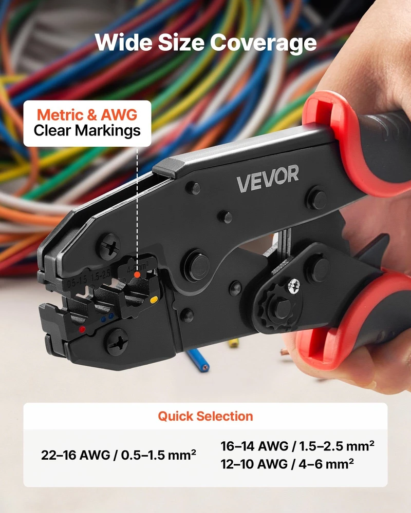 Užspaudimo replės VEVOR HS-30J, 0.5-6 mm²