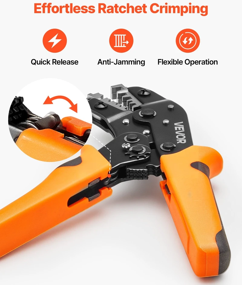 Užspaudimo replės VEVOR SN-68B, 0,25–4 mm²