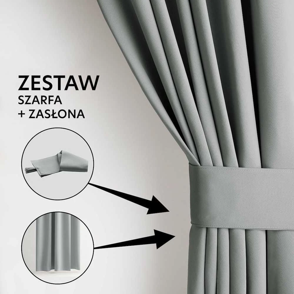 Užuolaida 140×230 iš blackout audinio pilkos Restilo