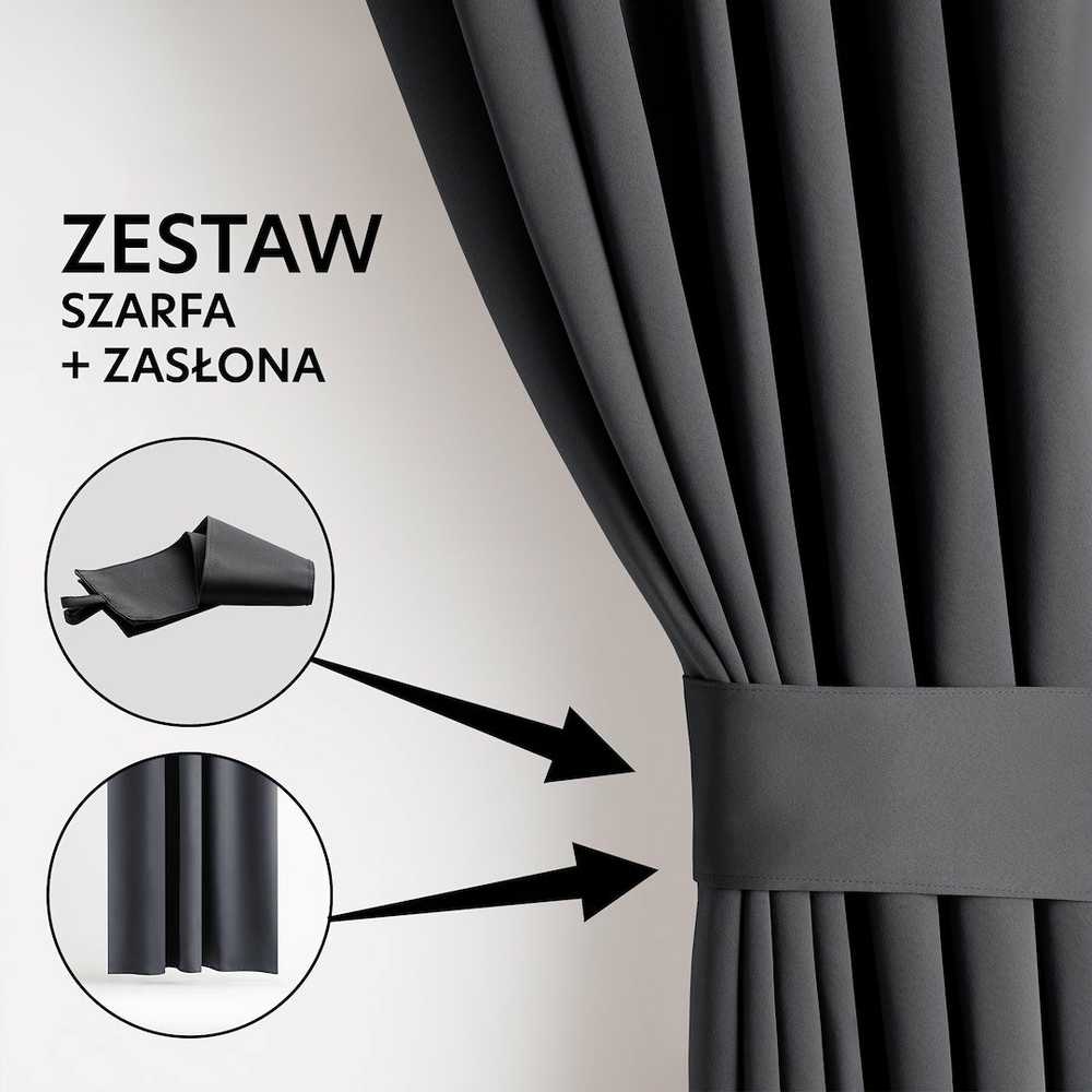 AmeliaHome Užuolaida 140×270 cm blackout tamsiai pilka AH