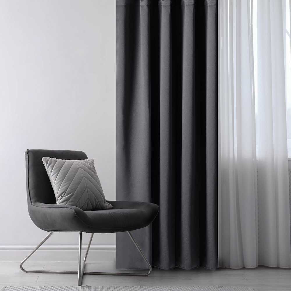 AmeliaHome Užuolaida 140×270 cm blackout tamsiai pilka AH