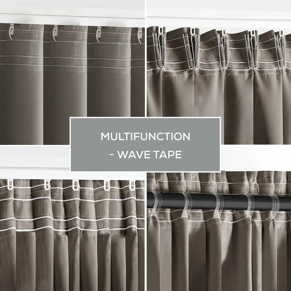 Užuolaida 140×270 cm smėlio spalvos blackout klostė CURT AH