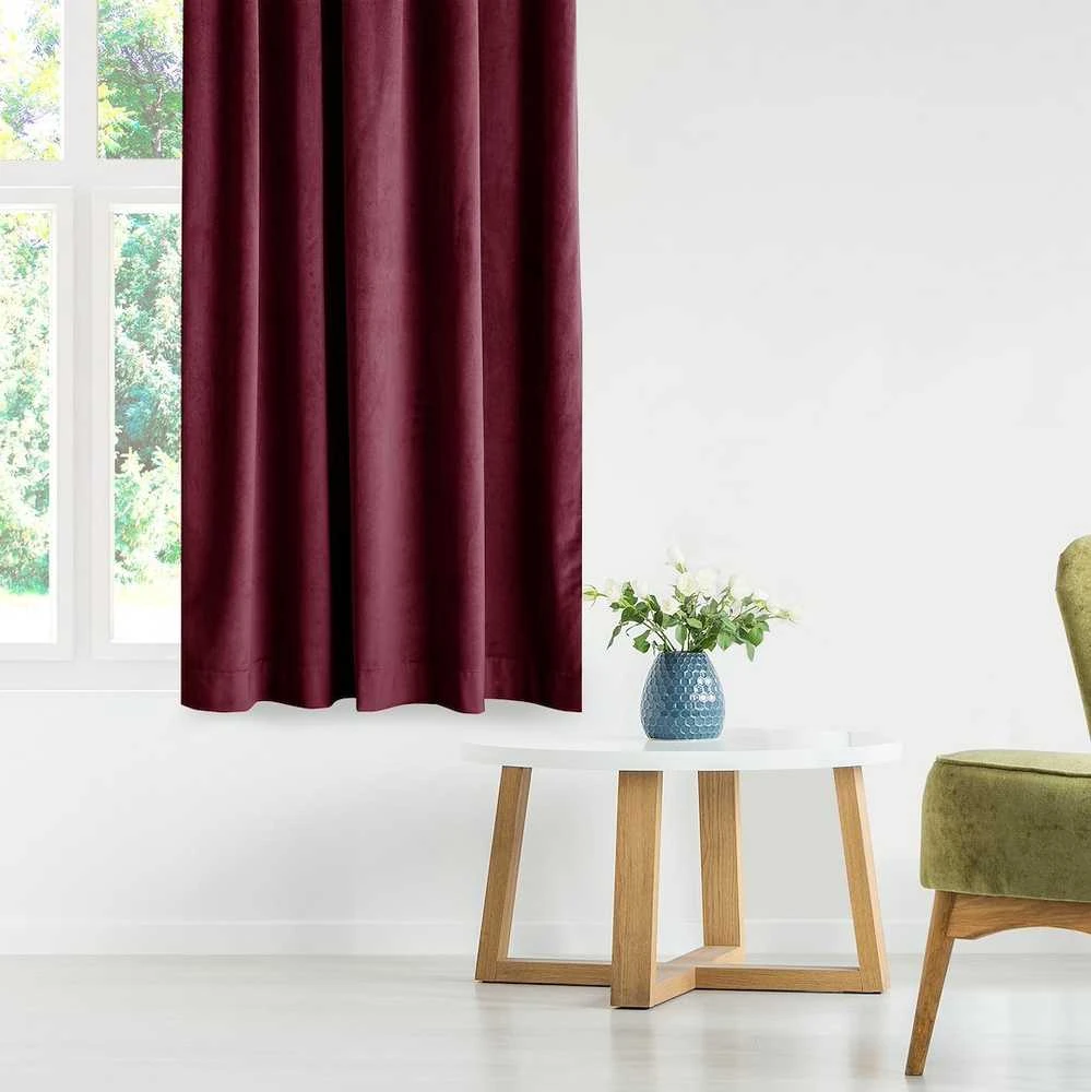 AmeliaHome Užuolaida aksominė 140×245 vyno spalvos CURT