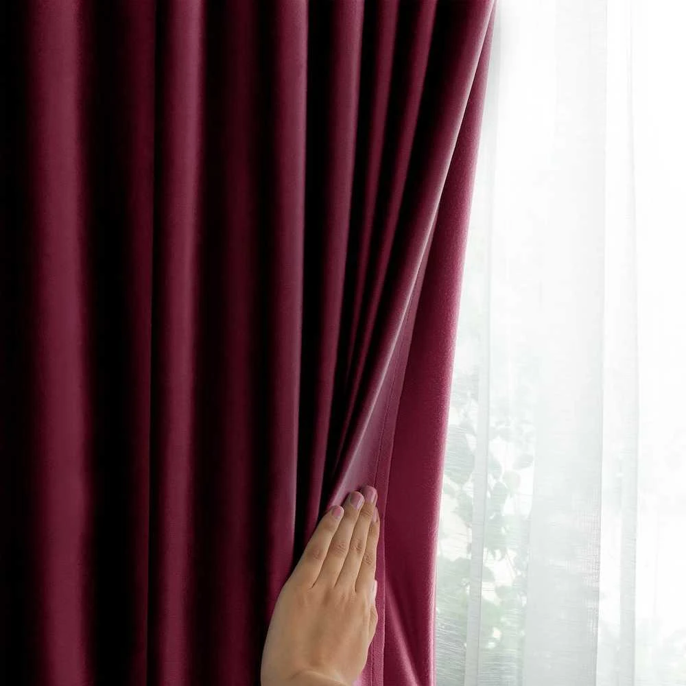 AmeliaHome Užuolaida aksominė 140×245 vyno spalvos CURT