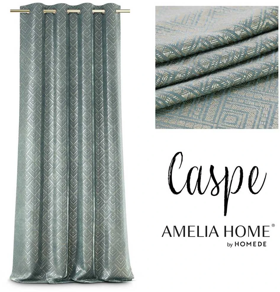 AmeliaHome Užuolaida Blackout 140×250 šviesiai žalia su aukso akcentu AH