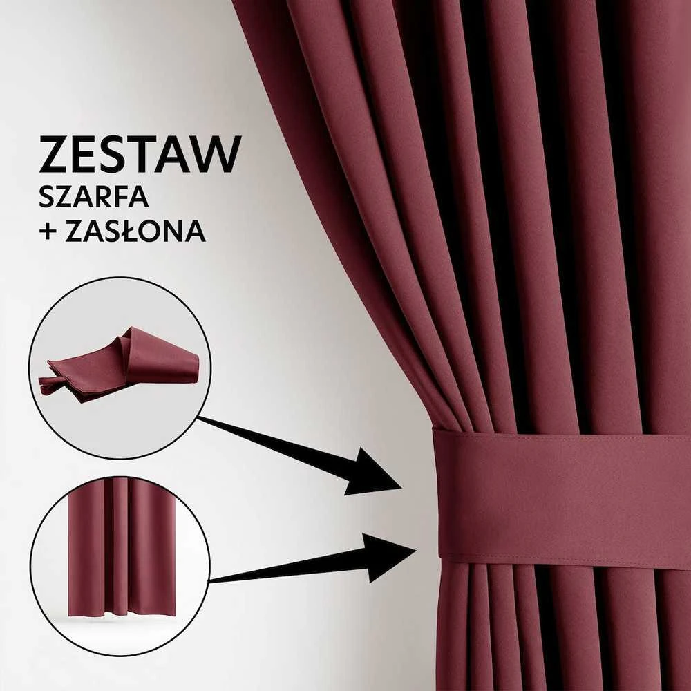 Užuolaida blackout 140×270 bordo spalvos CURT AH