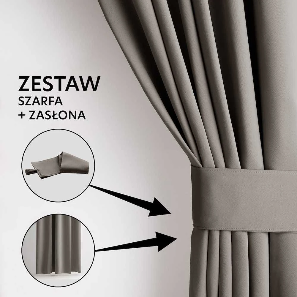 Užuolaida blackout tipo su klostėmis smėlio spalvos
