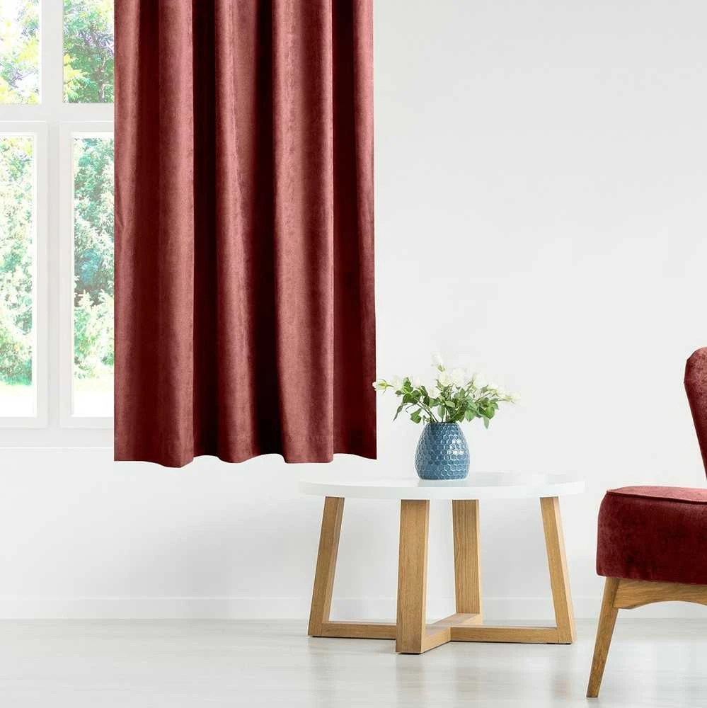 Homede Užuolaida iš chenilio 220×300 koralinė