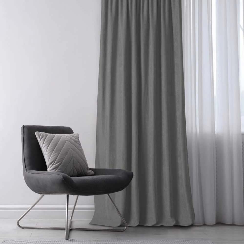 Homede Užuolaida iš šenilio 420×175 pilka