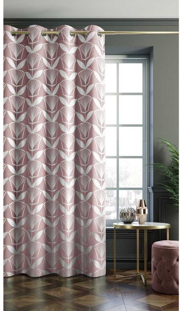 AmeliaHome Užuolaida OXFORD FLORIS 140×250 šviesiai rožinė AH
