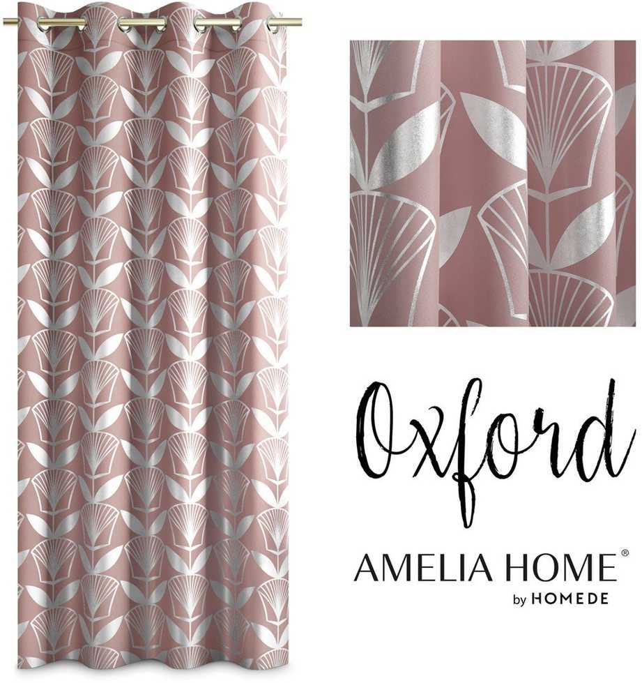 AmeliaHome Užuolaida OXFORD FLORIS 140×250 šviesiai rožinė AH