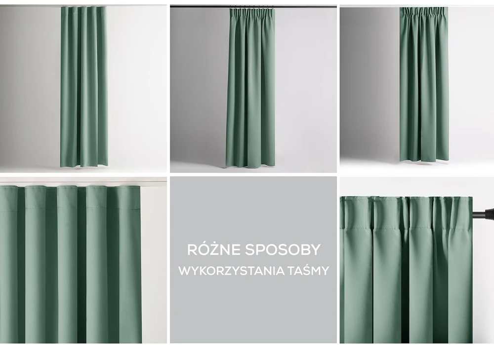 AmeliaHome Užuolaida pritemdanti su klostėmis 140x270 cm mėtinės spalvos