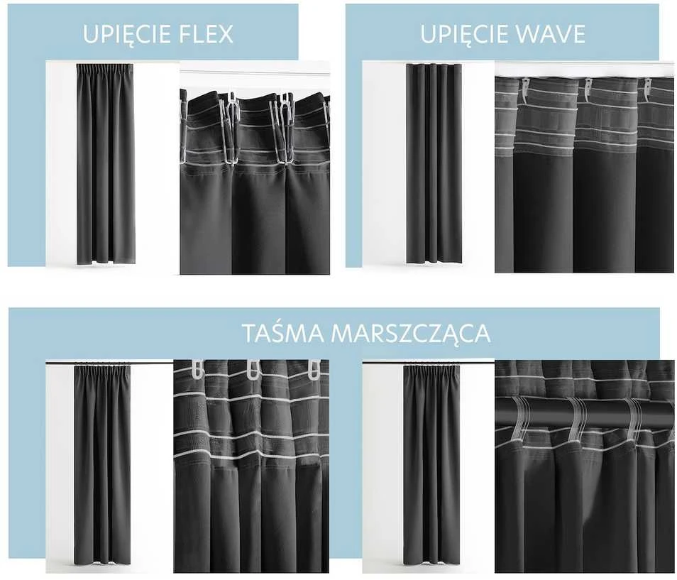 Užuolaida RES OXFORD CARLI PLEAT CHARCOAL 140X270 1PC
