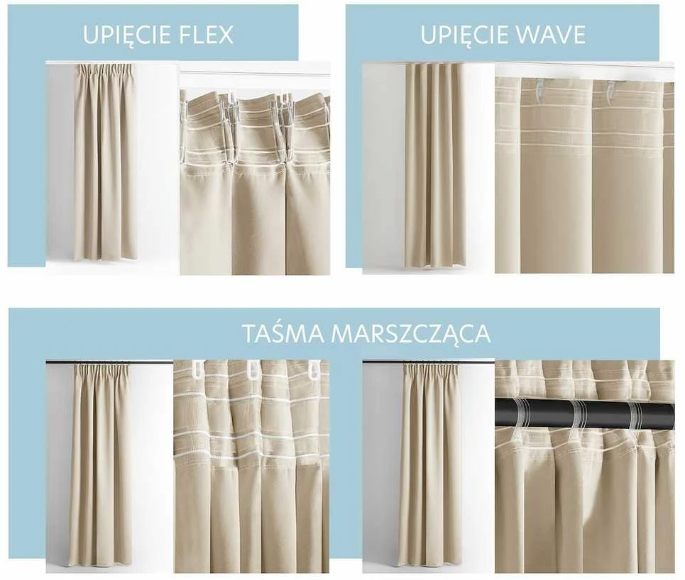Užuolaida RES OXFORD CARLI PLEAT L.BEIGE 140X250 1PC