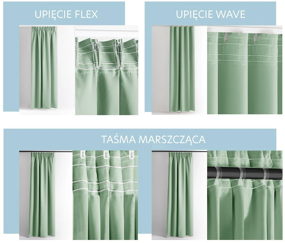 Užuolaida RES OXFORD CARLI PLEAT MINT 140X250 1PC