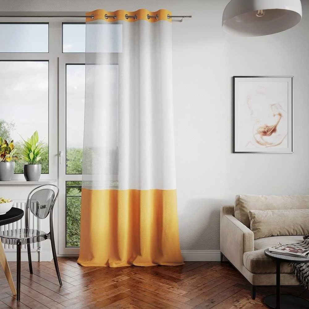 AmeliaHome Užuolaida su žiedais dviejų spalvų geltona Amelia Home Irvette