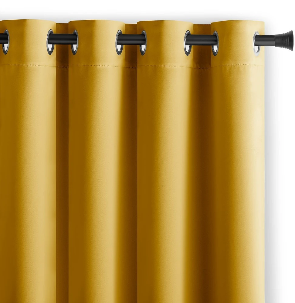 AmeliaHome Užuolaida užtamsinanti 140×175 cm garstyčių spalvos su žiedais AH