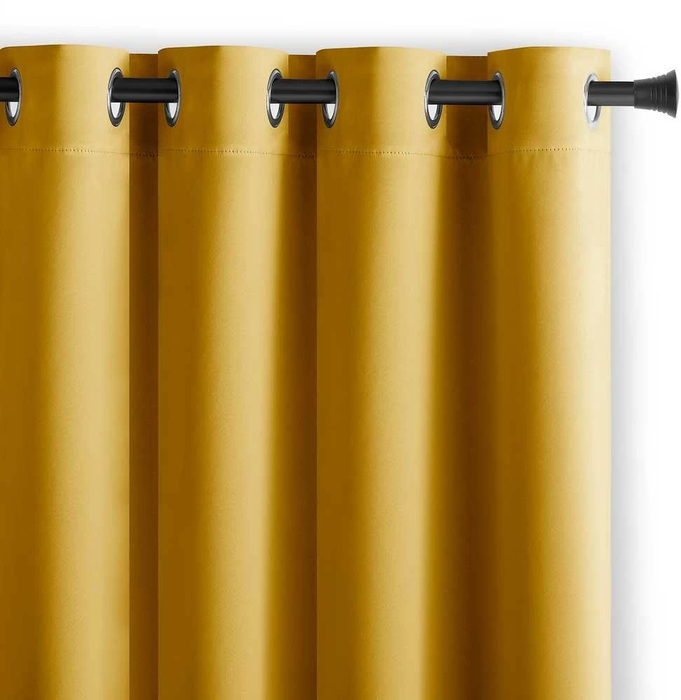 Naktinė užuolaida su žiedais AmeliaHome BLACKOUT 140X245 cm, 1 vnt., spalva: garstyčių