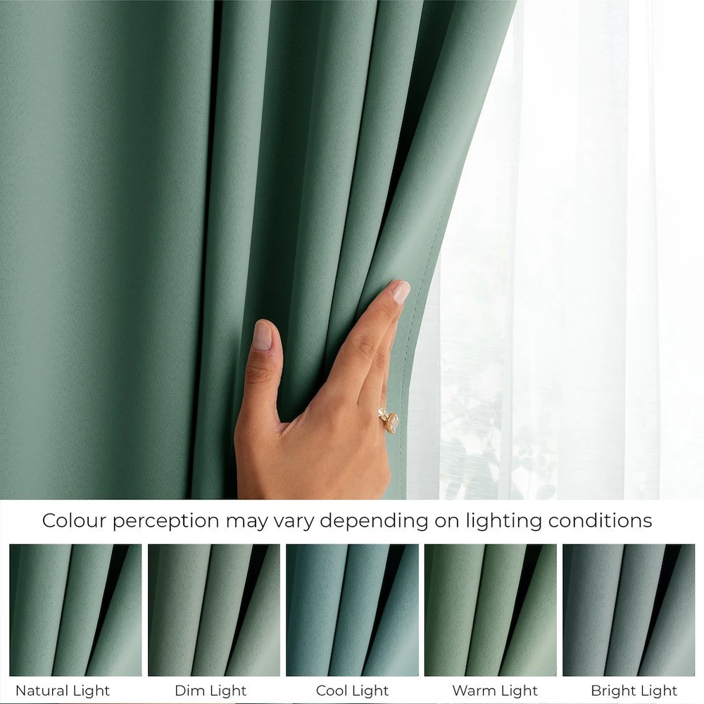 Naktinė užuolaida su žiedais AmeliaHome BLACKOUT 140X245 cm, 1 vnt., spalva: mėtų