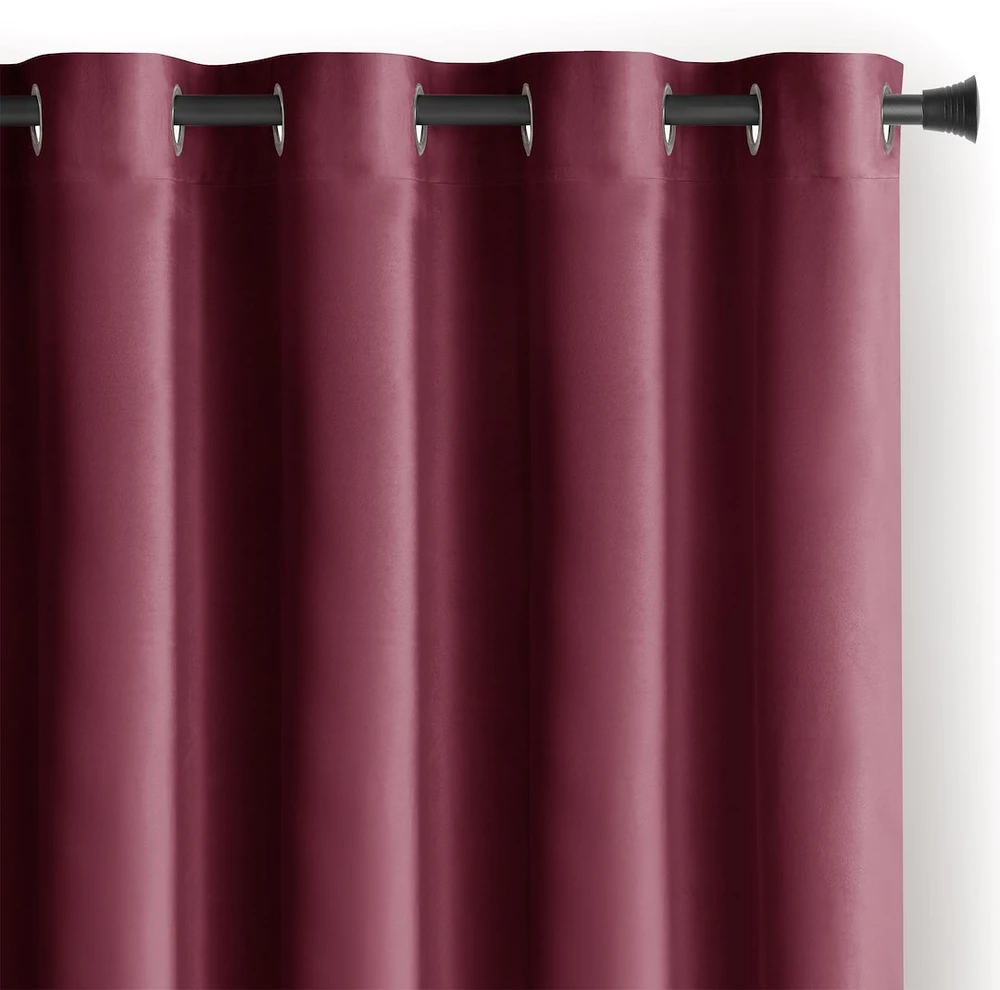 Naktinė užuolaida su žiedais AmeliaHome VELVET 140X245 cm, 1 vnt., spalva: burgundiška