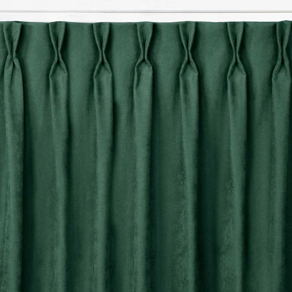 Homede Užuolaidos 280×270 cm iš čenilės tamsiai žalia Chenille Flex