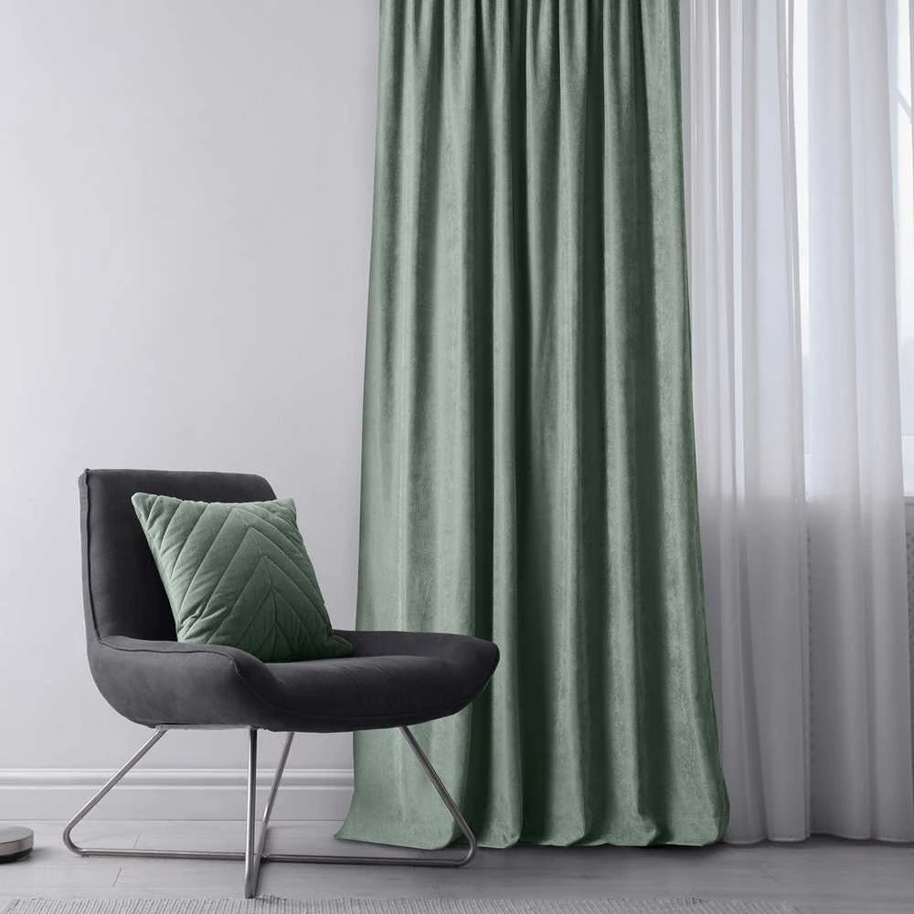 Užuolaidos 280×270 cm iš čenilio mint spalvos
